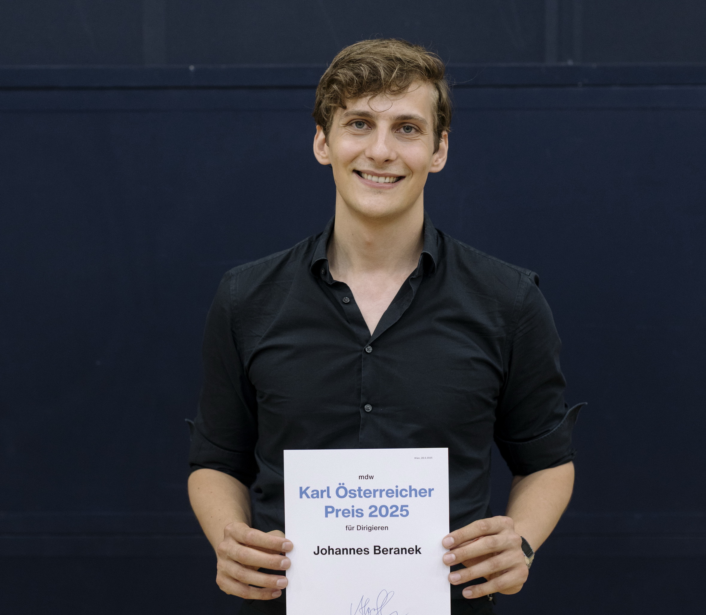 Johannes Beranek aus Hörersdorf gewinnt den diesjährigen "Karl Österreicher Preis" im Dirigieren. © Viktoria Hofmarcher