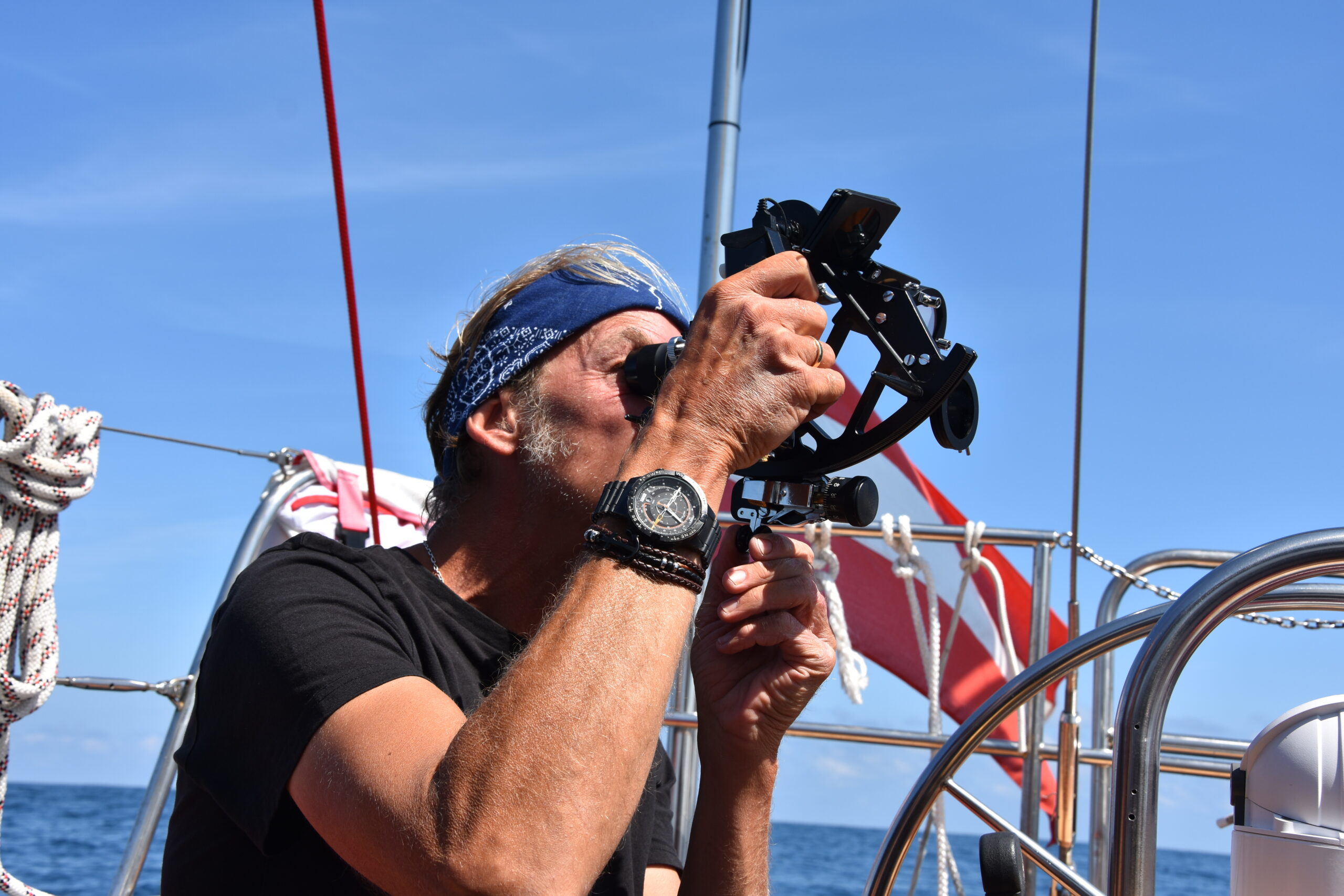 Navigation mit dem Sextanten? Check! © U. Potmesil