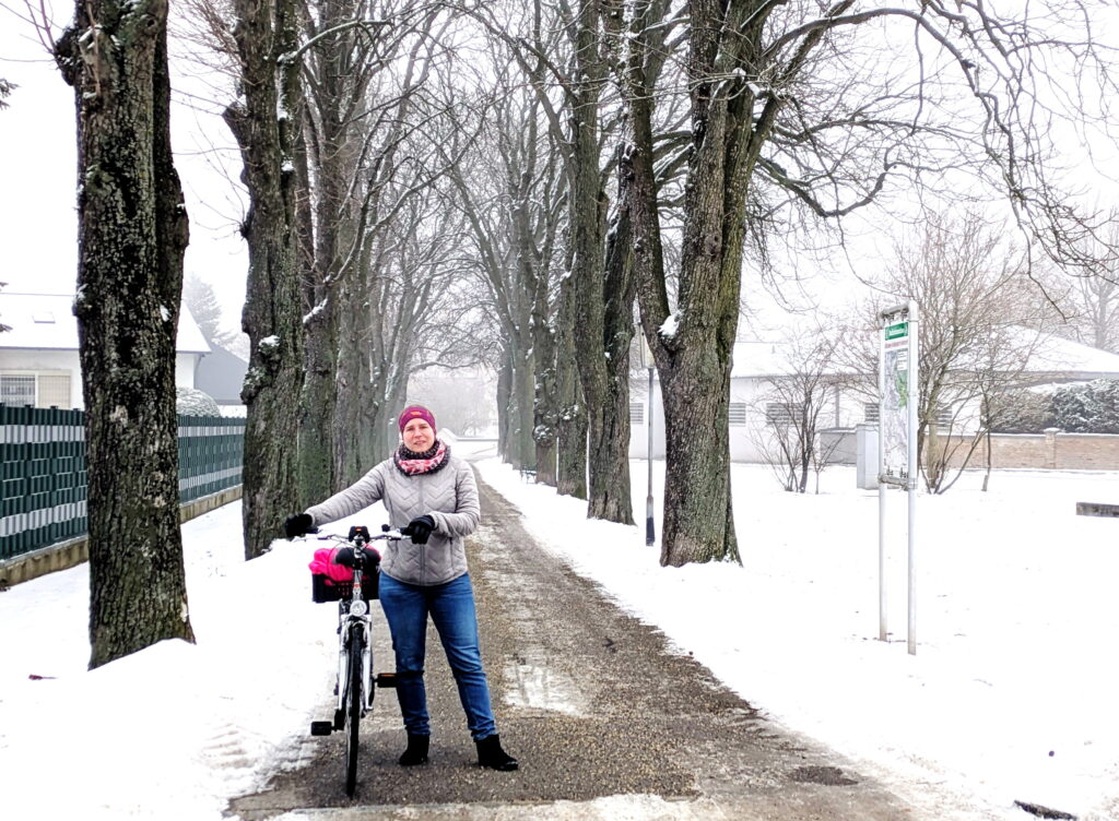 Bernadette Berger, Rad, Radlobby Wolkersdorf, Radeln im Winter, Sport, Hermann Hiebner ©Hermann Hiebner, Radlobby und Bernadette Berger