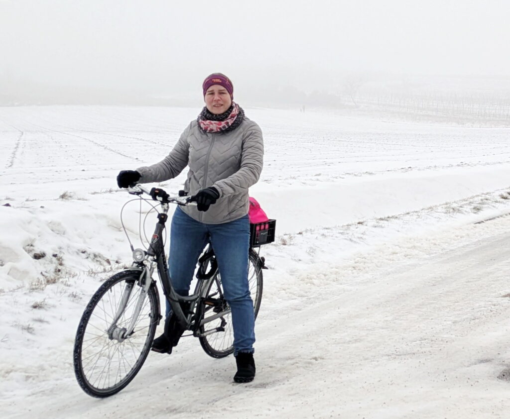 Bernadette Berger, Rad, Radlobby Wolkersdorf, Radeln im Winter, Sport, Hermann Hiebner ©Hermann Hiebner, Radlobby und Bernadette Berger