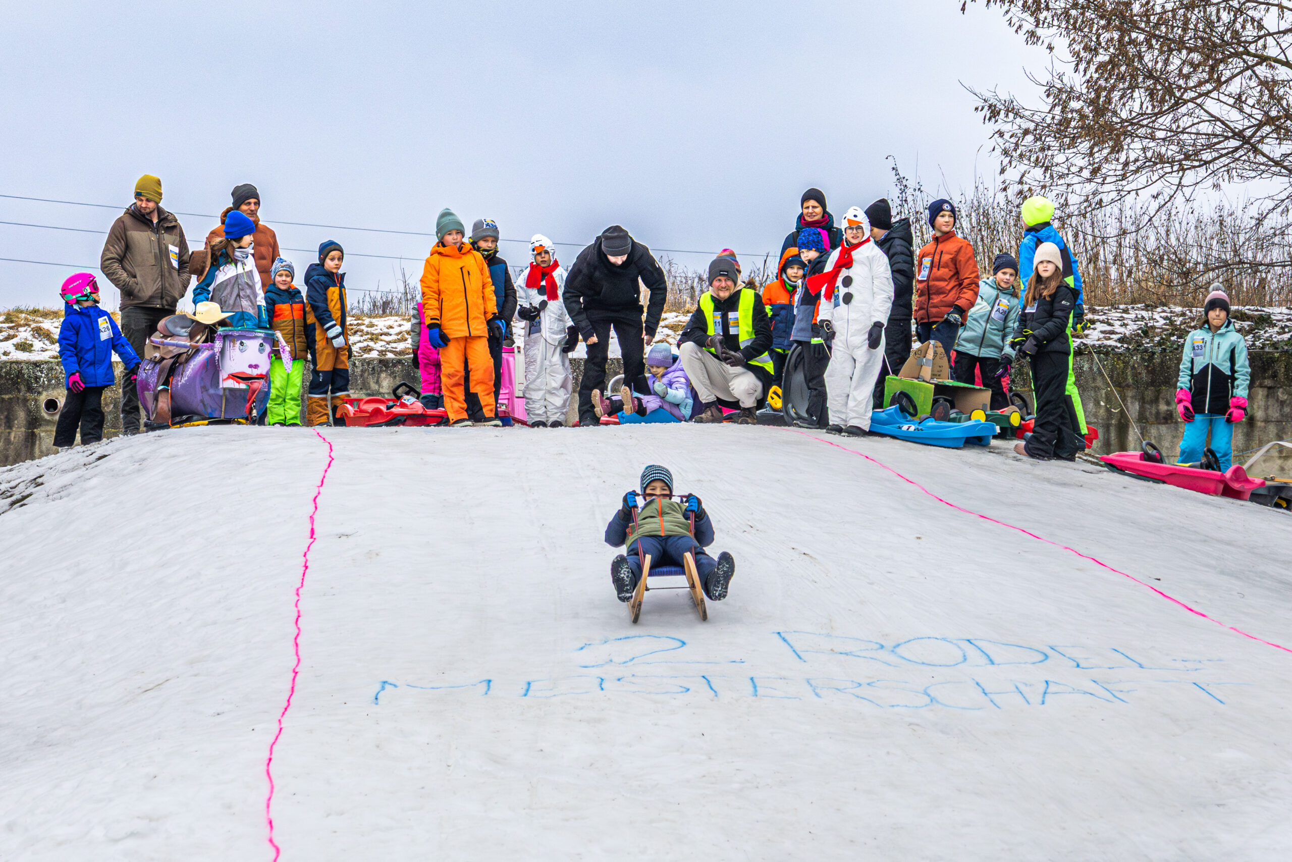 Pillichsdorfer Rodelmeisterschaft, VP Pillichsdorf, Florian Faber, Schnee, Pillichsdorf, Weinviertel-Remasuri ©Regina Courtier